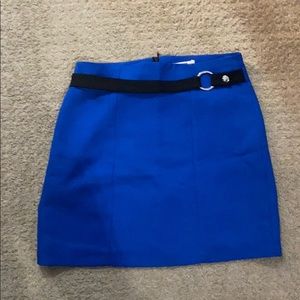 Blue skirt with black belt